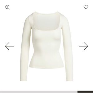 06. Skims marble cotton jersey scoop neck long sleeve tshirt 4x new with tags